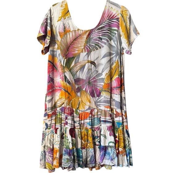 Vintage Jams World Hattie tropical print classic spun rayon dress M - Picture 4 of 8